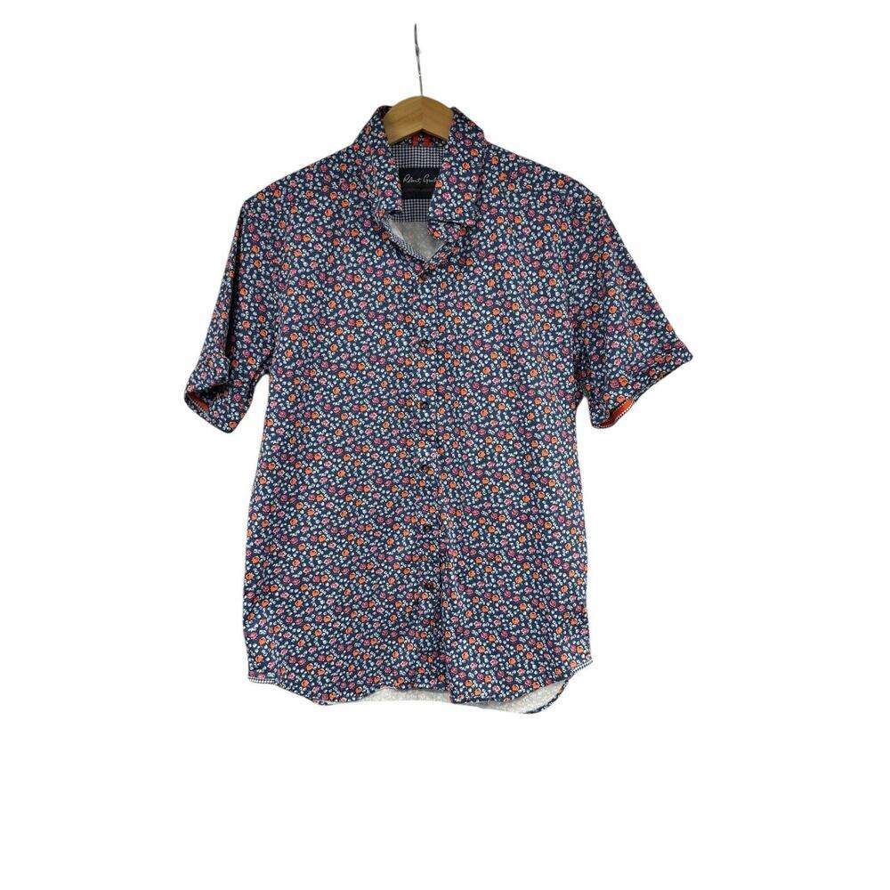 Robert Graham Multicolor Floral Button Shirt Short Sleeve Classic Staple Men’s L